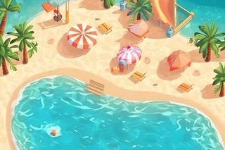 海滩海边夏日游泳背景