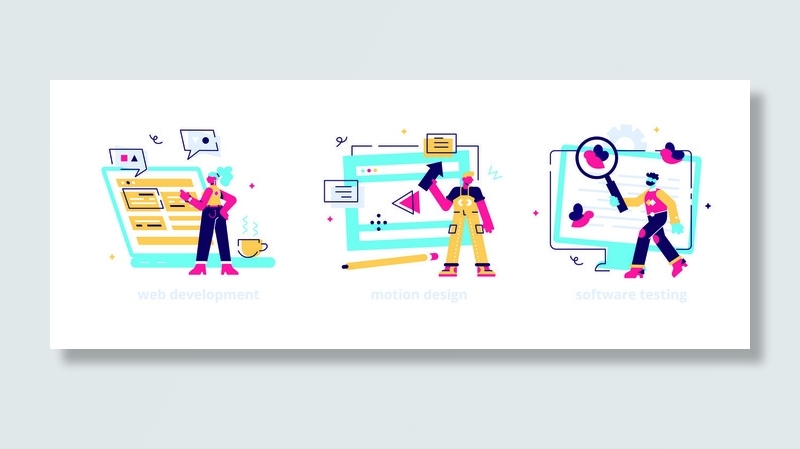 扁平化人物场景办公互联网等距ai矢量设计网页海报UI素材插画