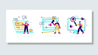 扁平化人物场景办公互联网等距ai矢量设计网页海报UI素材插画