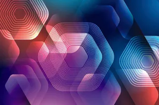 创造抽象几何蓝红色背景