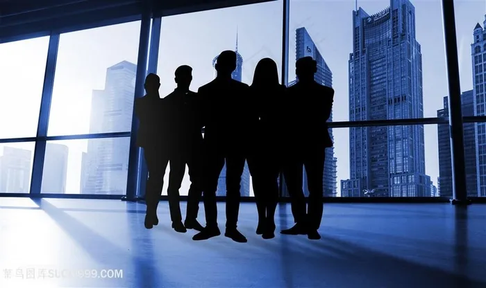 城市中的商务团队剪影