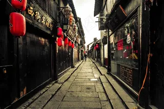 浙江西塘古镇风景摄影图片