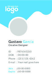 浅蓝工作证名片