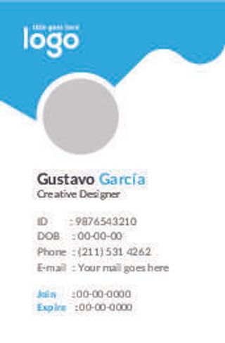 浅蓝工作证名片