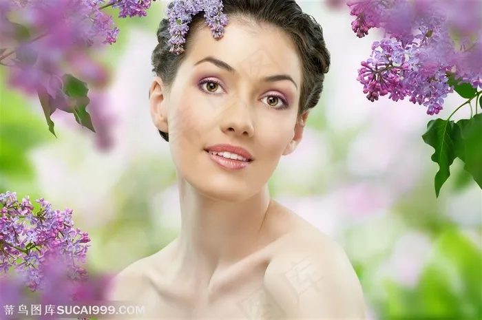 美女与花卉