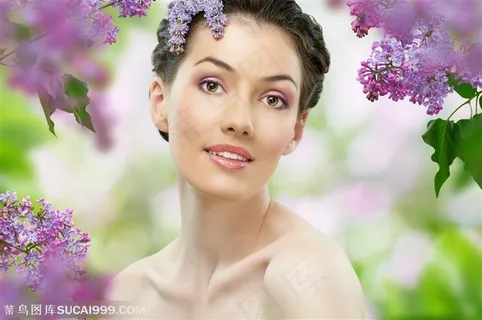 美女与花卉 美女与花卉