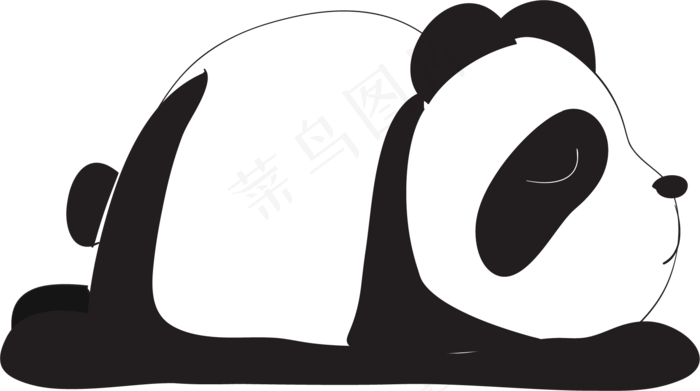 趴着睡觉的大熊猫