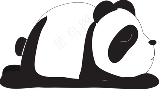 趴着睡觉的大熊猫
