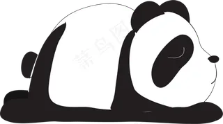 趴着睡觉的大熊猫