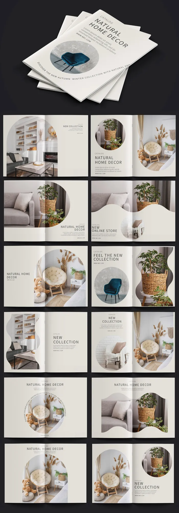 ins风社交媒体宣传画册 psd模版下载