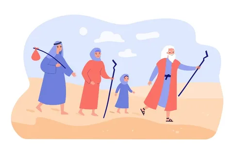 人物场景矢量插画/扁平风/蓝色