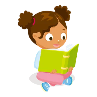 看书的女孩卡通