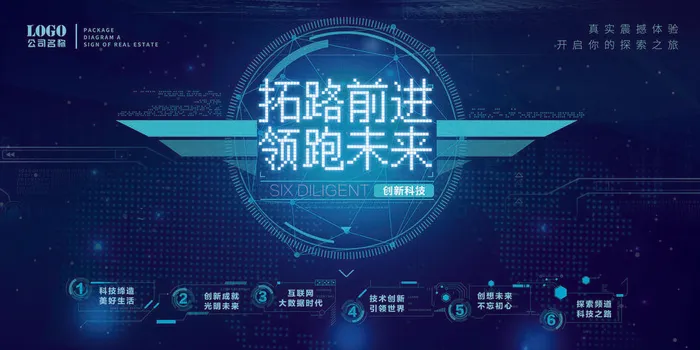新创意人工智能AI区块链大数据论坛城市科技展板海报PSD素材模板psd模版下载
