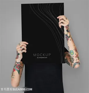 臂上纹身手臂举海报样机
