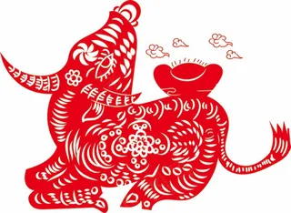 牛剪纸 剪纸风元素