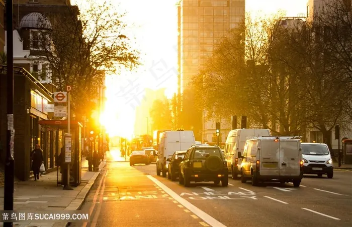 清晨街道风景图片