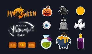 万圣节蓝色背景素材