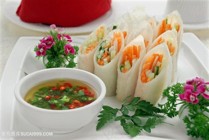 养身时蔬卷的美食图片