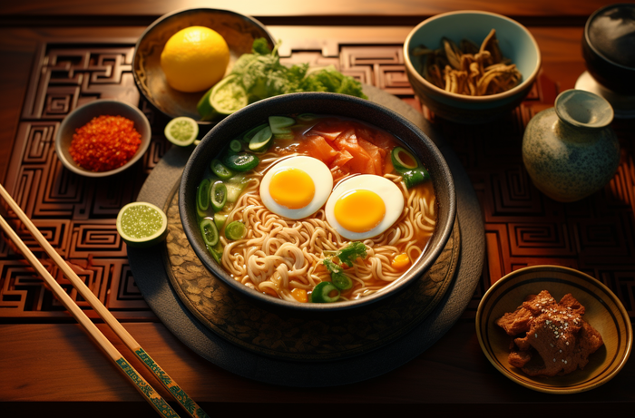 美味的面条美食卡通插画图(4080x2688)