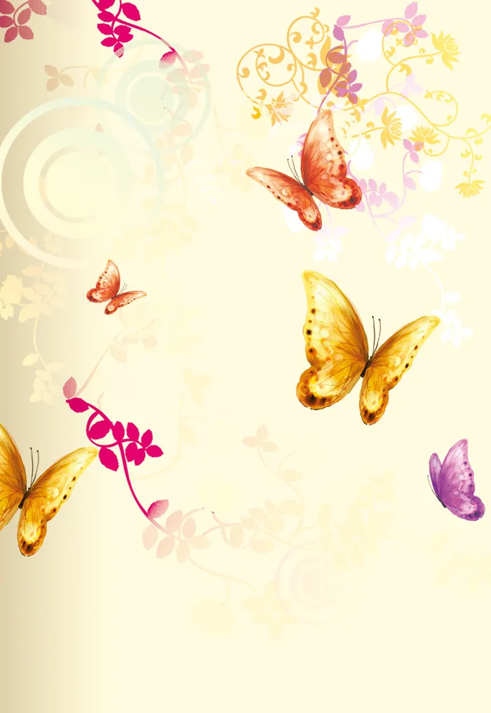 蝴蝶籐蔓花纹