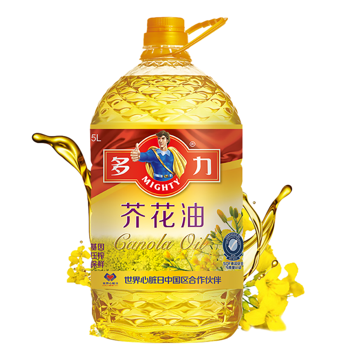 多力芥花油5升超市商品白底图免抠实物摄影png格式图片透明底