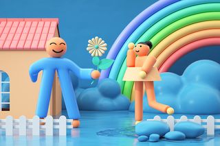 创意C4D人物送花场景