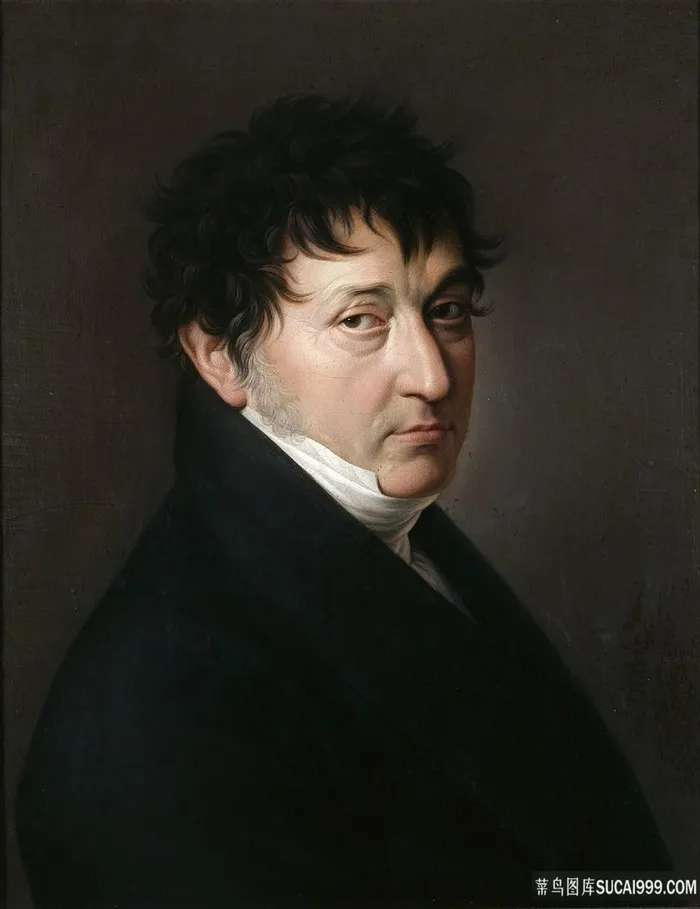 黑衣男士肖像油画