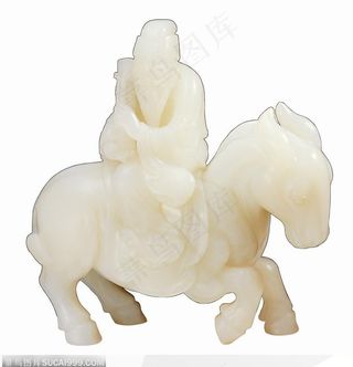 传统工艺-骑马的老人玉器
