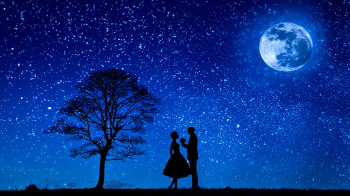 高清唯美星空夜空情侣