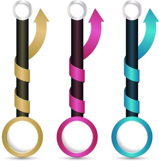 免抠彩色箭头数字标签