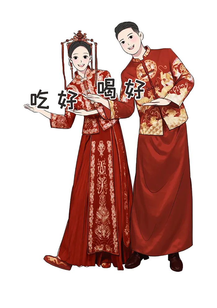 婚礼卡通人物立牌