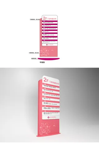 妇幼保健医疗医院楼层分布立牌导视牌设计