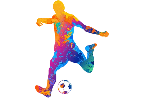 足球运动员踢球射门免抠