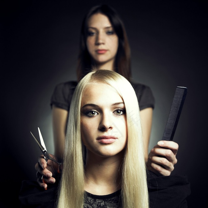 金发美女美发理发美容图片