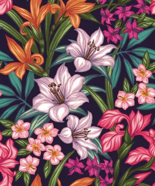 花卉唯美手绘花朵面料纹理手机壳布料面料印花服装矢量图案素材