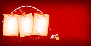 相册儿童相册宝宝PSD相册模版红底爱心星星鲜花高清背景图免扣背景元素