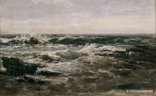 卡洛斯·德罗潘特斯海景油画