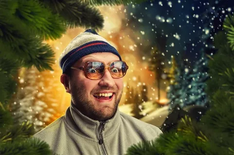 表情奇怪的个性男士