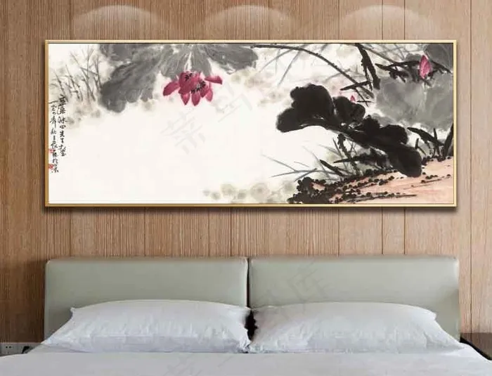 高清荷花国画