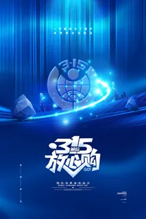 蓝色大气315放心购315消费者海报