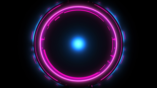 光圈彩色荧光色科技黑暗背景