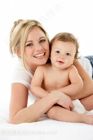 温亲可爱宝宝妈咪微笑照
