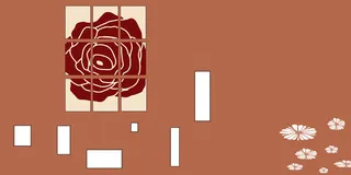 几何现代牡丹花背景