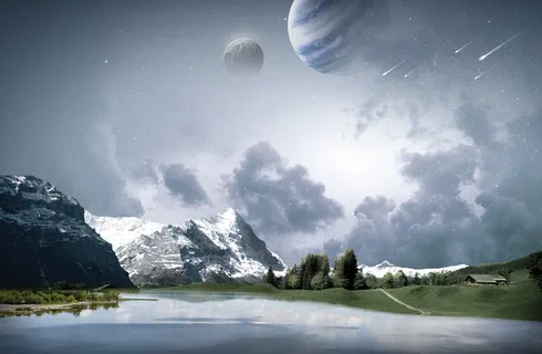 自然山水宇宙背景