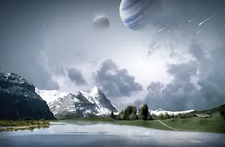 自然山水宇宙背景