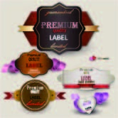 免抠彩带装饰标签