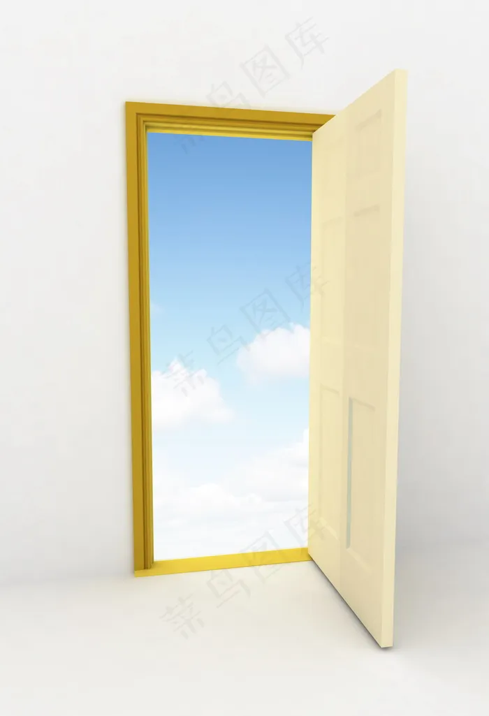 打开着的门图片