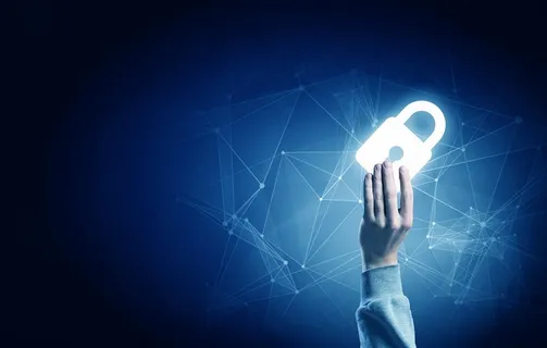 蓝色简约商务信息安全海报背景