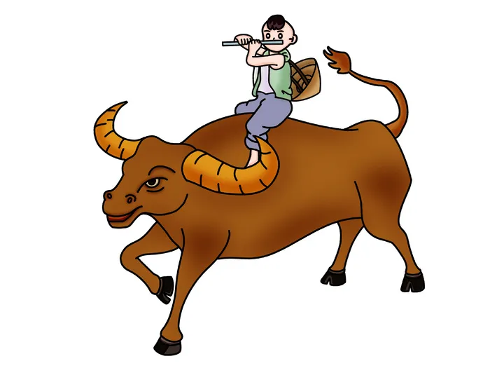  清明清明节卡通牧童放牛psd模版下载