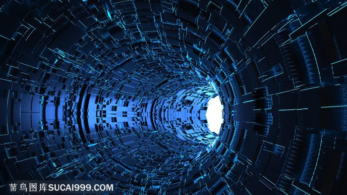 3D科技金属通道背景图片